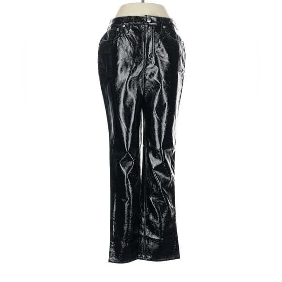 J. Crew Collection Demi Boot Pants High Rise Faux Leather Crop size 28 NEW - Picture 2 of 10